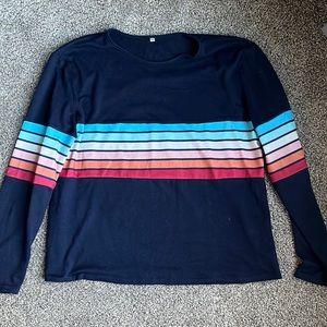 Navy and stripe lightweight sweater